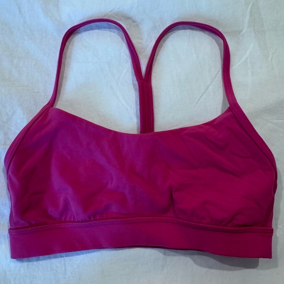 lululemon athletica Other - Lululemon Flow Y Bra Nulu Medium-Support Strappy Sports Bra in Fuchsia Pink